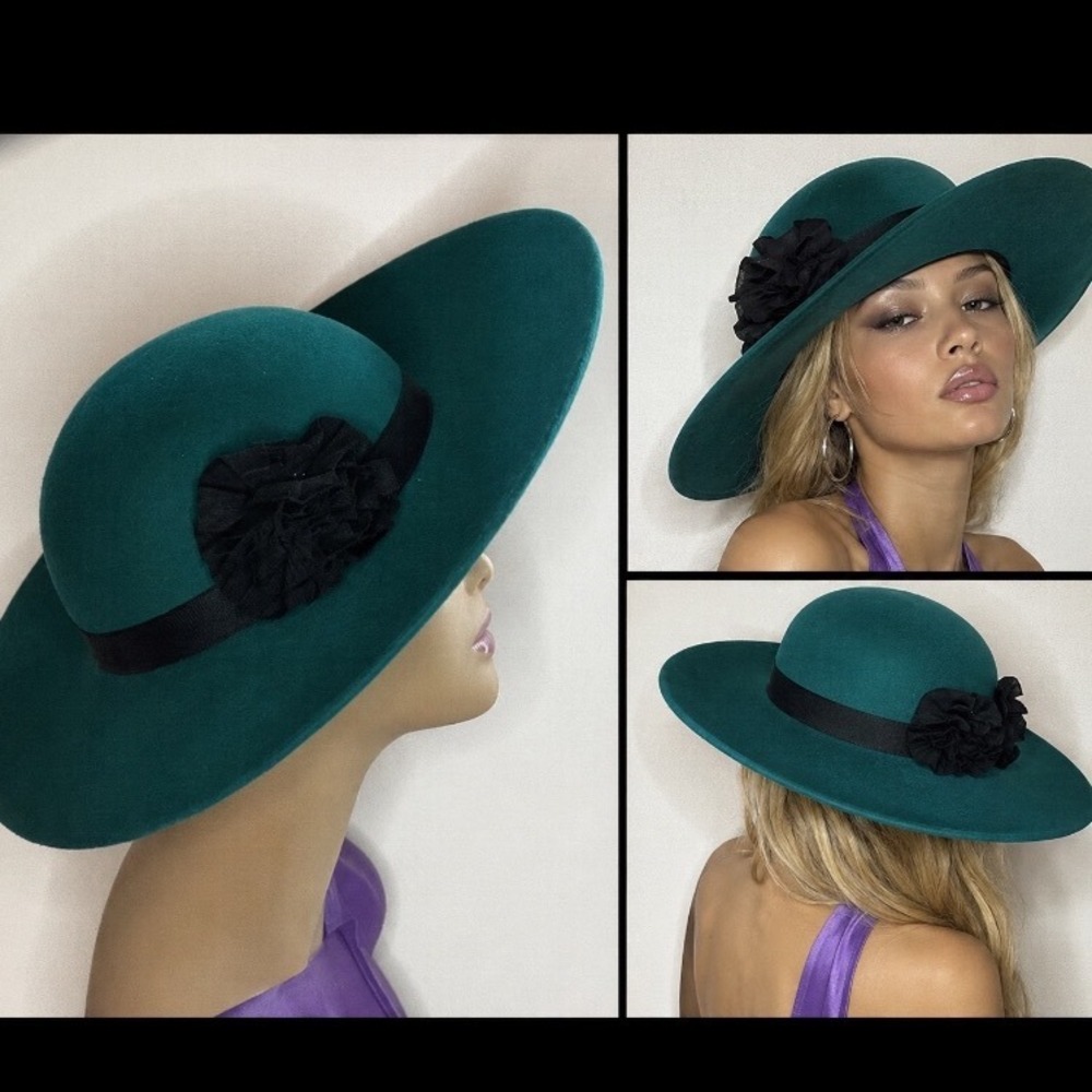Y2k NWT  Vintage Macy's Hat 90's Green Whimsigoth Punk rock Grannycore